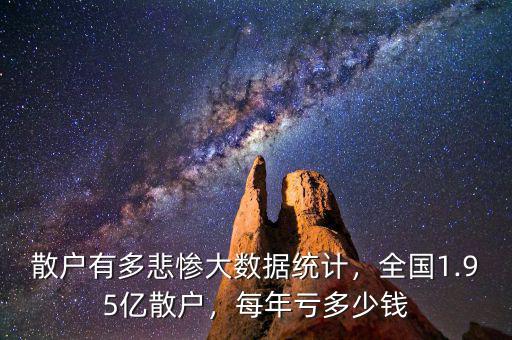 散戶有多悲慘大數(shù)據(jù)統(tǒng)計(jì)，全國1.95億散戶，每年虧多少錢