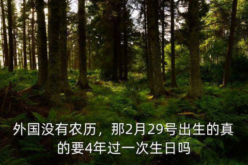 外國沒有農(nóng)歷，那2月29號出生的真的要4年過一次生日嗎