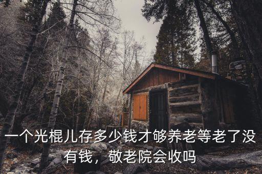 一個(gè)光棍兒存多少錢才夠養(yǎng)老等老了沒有錢，敬老院會收嗎