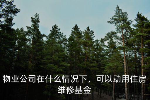 物業(yè)公司在什么情況下，可以動(dòng)用住房維修基金
