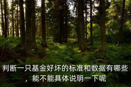 判斷一只基金好壞的標(biāo)準(zhǔn)和數(shù)據(jù)有哪些，能不能具體說明一下呢