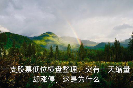一支股票低位橫盤整理，突有一天縮量卻漲停，這是為什么