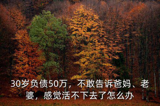 30歲負(fù)債50萬，不敢告訴爸媽、老婆，感覺活不下去了怎么辦