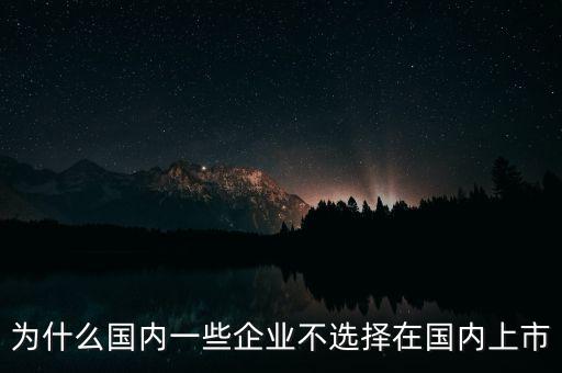 為什么國內一些企業(yè)不選擇在國內上市