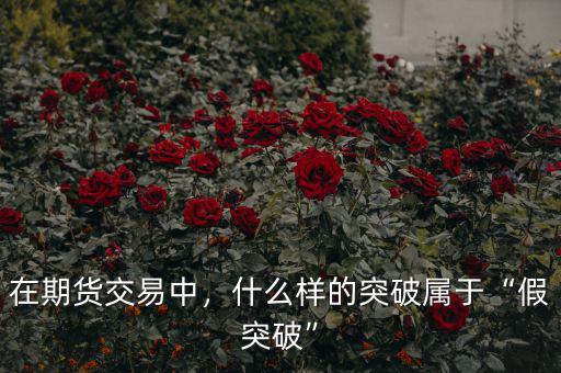 在期貨交易中，什么樣的突破屬于“假突破”