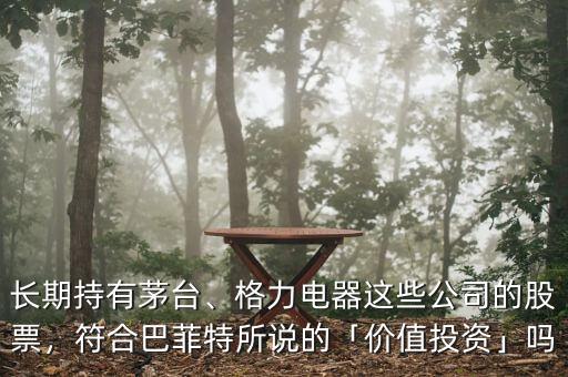 長(zhǎng)期持有茅臺(tái)、格力電器這些公司的股票，符合巴菲特所說的「價(jià)值投資」嗎