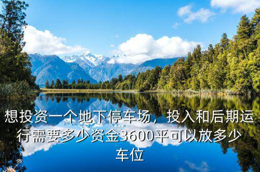 想投資一個地下停車場，投入和后期運行需要多少資金3600平可以放多少車位