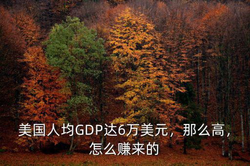 美國人均GDP達6萬美元，那么高，怎么賺來的