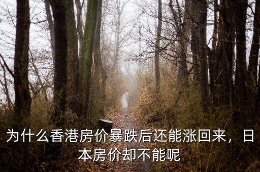 為什么香港房價暴跌后還能漲回來，日本房價卻不能呢