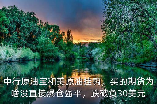 中行原油寶和美原油掛鉤，買的期貨為啥沒直接爆倉強平，跌破負30美元