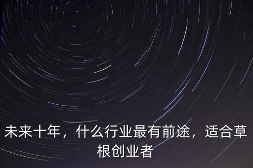 未來十年，什么行業(yè)最有前途，適合草根創(chuàng)業(yè)者