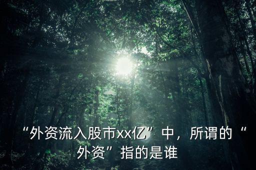 “外資流入股市xx億”中，所謂的“外資”指的是誰(shuí)