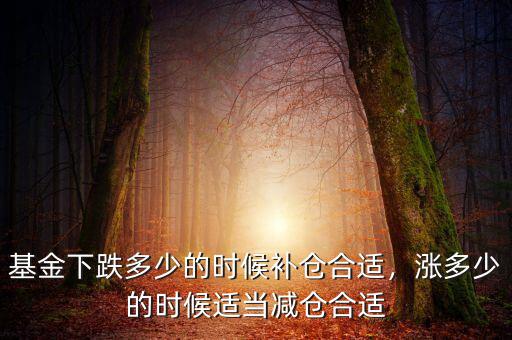 基金下跌多少的時候補倉合適，漲多少的時候適當(dāng)減倉合適