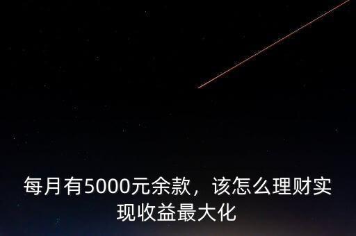 每月有5000元余款，該怎么理財實現(xiàn)收益最大化