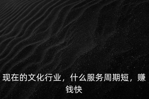 現(xiàn)在的文化行業(yè)，什么服務(wù)周期短，賺錢快