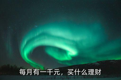 每月有一千元，買什么理財
