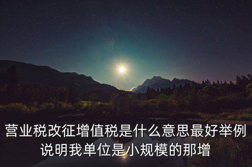 什么是改征增值稅，營業(yè)稅改征增值稅是什么意思最好舉例說明我單位是小規(guī)模的那增