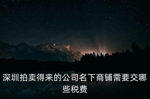 深圳拍賣(mài)得來(lái)的公司名下商鋪需要交哪些稅費(fèi)