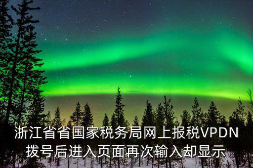 浙江省省國家稅務(wù)局網(wǎng)上報稅VPDN撥號后進(jìn)入頁面再次輸入?yún)s顯示