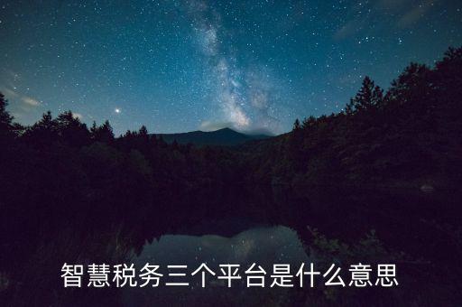 智慧地稅指什么意思，智慧稅務(wù)三個(gè)平臺(tái)是什么意思