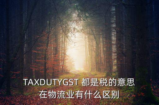 ttps稅是什么，TAXDUTYGST 都是稅的意思在物流業(yè)有什么區(qū)別