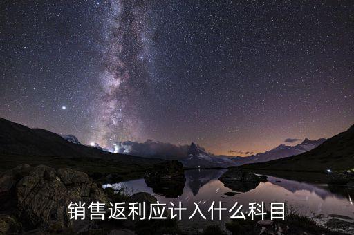 返利是做什么銷售費(fèi)用，銷售返利沖收入還是計(jì)入銷售費(fèi)用