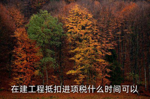 在建工程抵扣進(jìn)項(xiàng)稅什么時間可以