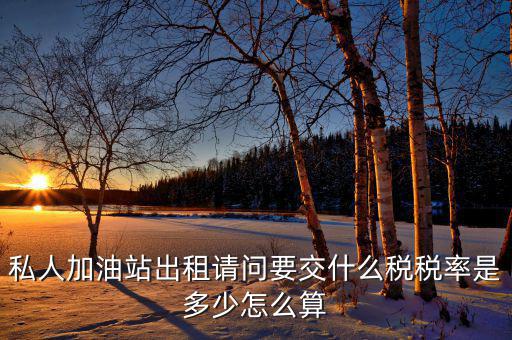 私人加油站出租請(qǐng)問(wèn)要交什么稅稅率是多少怎么算