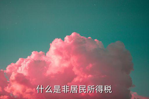 什么是非居民所得稅申報，什么是非居民所得稅