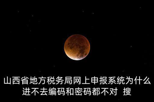 山西省地方稅務(wù)局網(wǎng)上申報系統(tǒng)為什么進不去編碼和密碼都不對  搜