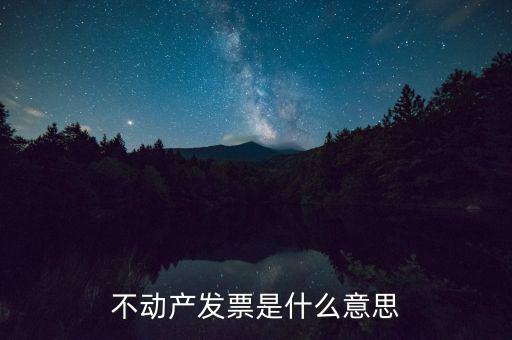 不動(dòng)產(chǎn)統(tǒng)發(fā)票有什么用，不動(dòng)產(chǎn)發(fā)票是什么意思