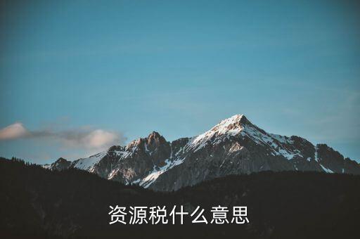 地稅開的資源稅是什么，資源稅什么意思