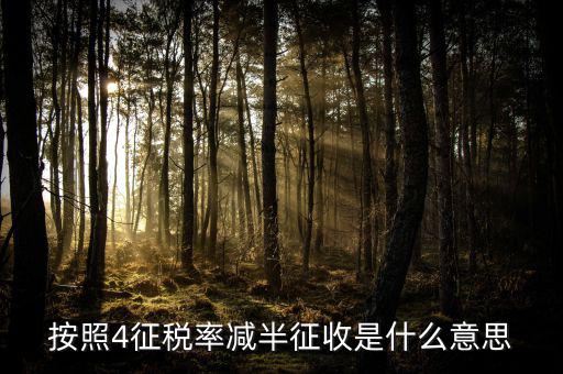 什么情況增值稅4減半，按照4征稅率減半征收是什么意思