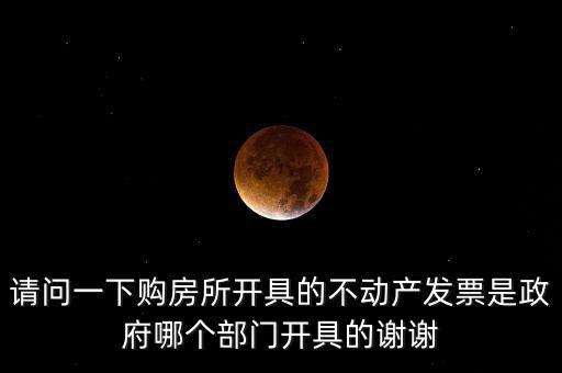 請問一下購房所開具的不動產(chǎn)發(fā)票是政府哪個(gè)部門開具的謝謝