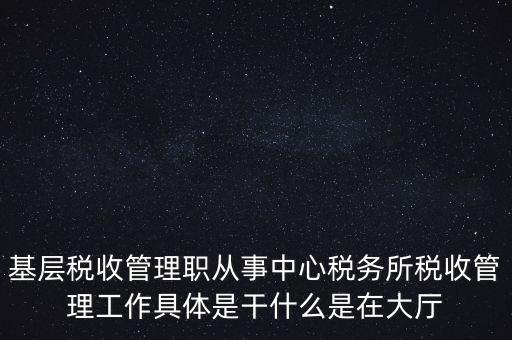 基層稅務所是干什么的，基層稅收管理職從事中心稅務所稅收管理工作具體是干什么是在大廳