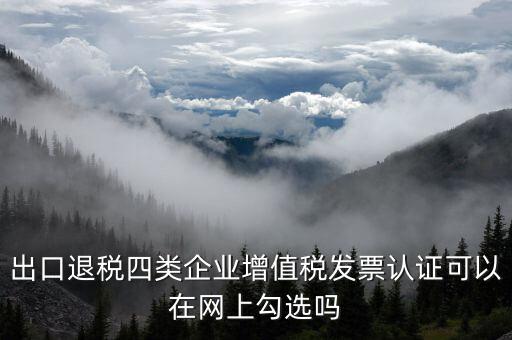 什么是出口四類企業(yè)，出口退稅四類企業(yè)增值稅發(fā)票認(rèn)證可以在網(wǎng)上勾選嗎