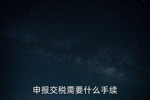 行業(yè)繳稅需要什么手續(xù)，申報交稅需要什么手續(xù)