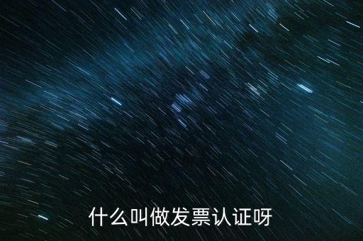 什么叫做發(fā)票認證呀