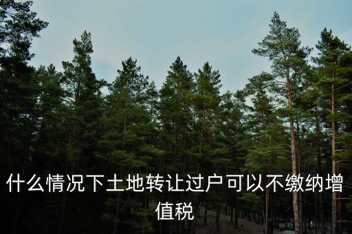 土地出讓不征收什么稅，什么情況下土地轉(zhuǎn)讓過(guò)戶可以不繳納增值稅