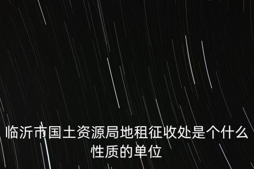 征管處是什么單位，臨沂市國土資源局地租征收處是個(gè)什么性質(zhì)的單位