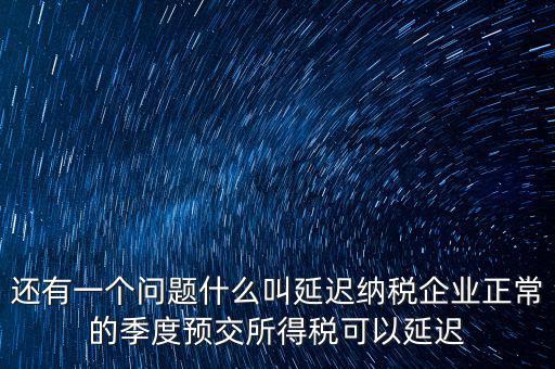 延期納稅是什么意思，遞延繳納稅什么意思