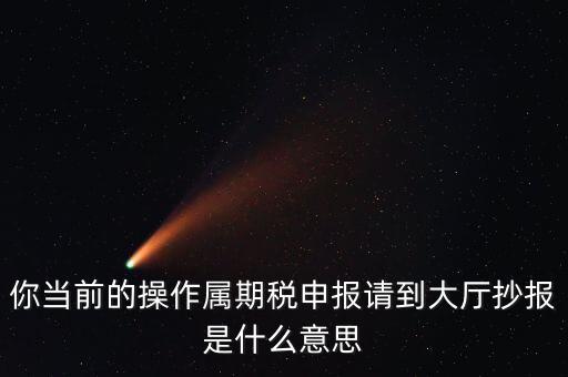抄報(bào) 申報(bào)是什么，你當(dāng)前的操作屬期稅申報(bào)請到大廳抄報(bào)是什么意思