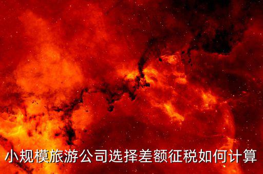什么企業(yè)差額征稅，小規(guī)模旅游公司選擇差額征稅如何計算