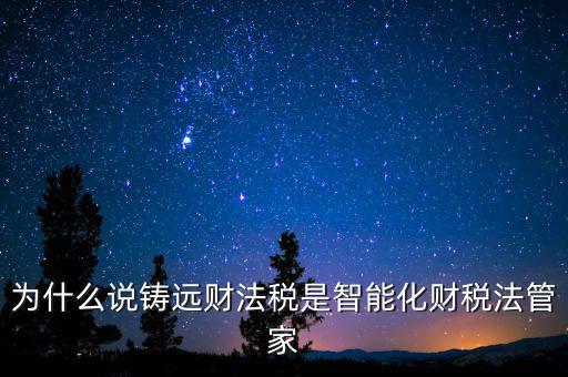 為什么說鑄遠(yuǎn)財法稅是智能化財稅法管家