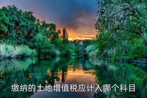 土地增值稅計什么科目，繳納的土地增值稅應(yīng)計入哪個科目