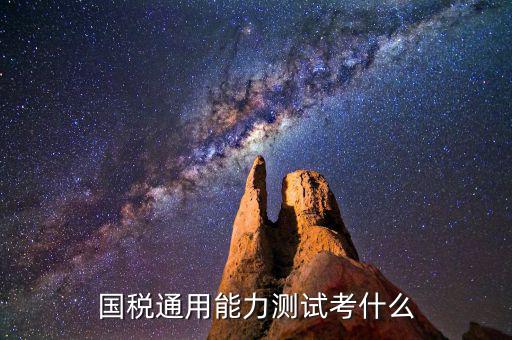 國稅通用能力測(cè)試考什么