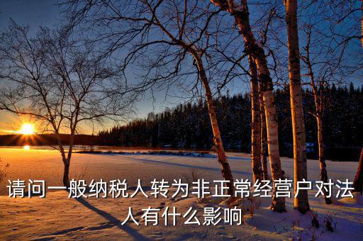 請(qǐng)問一般納稅人轉(zhuǎn)為非正常經(jīng)營戶對(duì)法人有什么影響