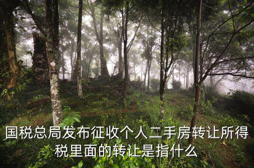 稅收轉(zhuǎn)讓是什么，國稅總局發(fā)布征收個人二手房轉(zhuǎn)讓所得稅里面的轉(zhuǎn)讓是指什么