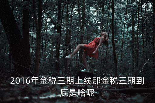 金稅三期包括什么，金稅三期是什么意思