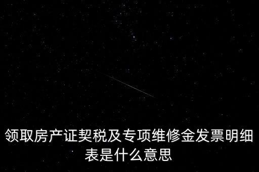 發(fā)票明細(xì)表是什么，領(lǐng)取房產(chǎn)證契稅及專項(xiàng)維修金發(fā)票明細(xì)表是什么意思